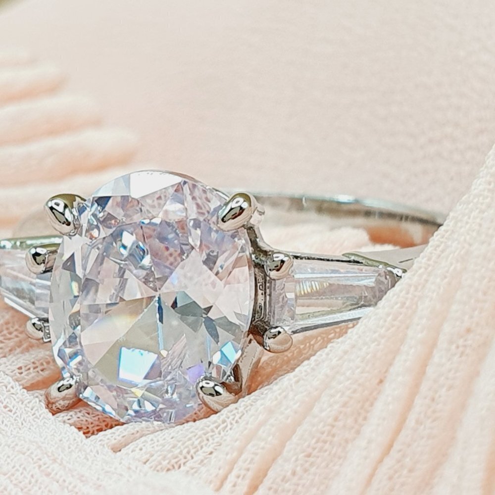 💎Dainty Refine Crystal Pure Oval Fashion Rings for Women, INDN8369 - Picture 4 of 4
